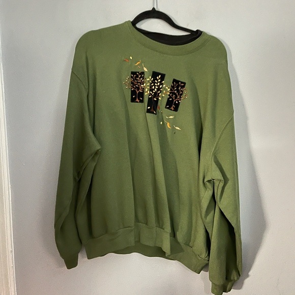 Grandmacore Olive fall crewneck sweatshirt XL - Picture 1 of 6